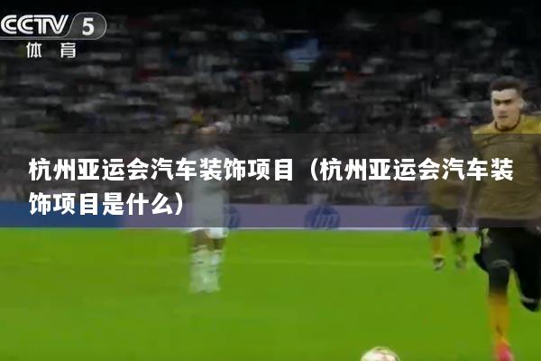 杭州亚运会汽车装饰项目（杭州亚运会汽车装饰项目是什么）