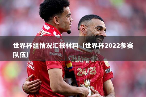 世界杯组情况汇报材料（世界杯2022参赛队伍）